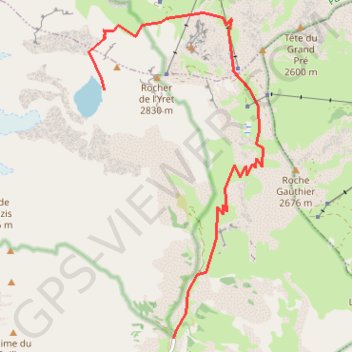 Itinéraire Vallouise, lac de l'Eychauda - col des Grangettes - col de l'Eychauda - Chambran, distance, dénivelé, altitude, carte, profil, trace GPS