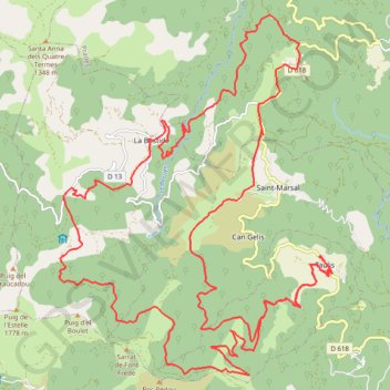 Itinéraire Taulis, distance, dénivelé, altitude, carte, profil, trace GPS