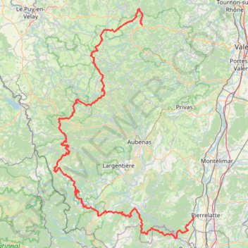 Itinéraire GTAintegrale StAgreve_BgStAndeol, distance, dénivelé, altitude, carte, profil, trace GPS