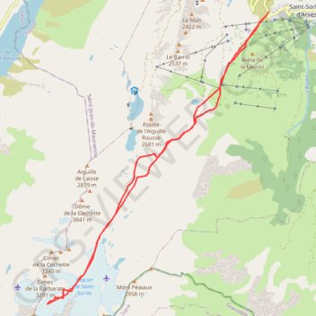 Itinéraire Etendard, distance, dénivelé, altitude, carte, profil, trace GPS