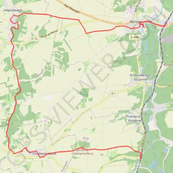 Itinéraire Boigneville - Maisse, distance, dénivelé, altitude, carte, profil, trace GPS