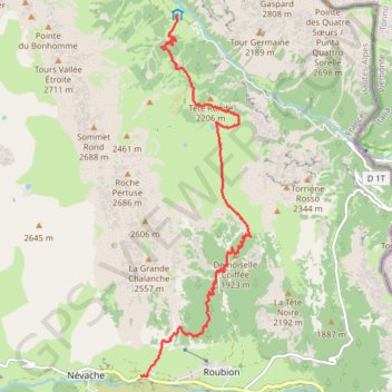 Itinéraire Tour du Thabor 1er jour, distance, dénivelé, altitude, carte, profil, trace GPS