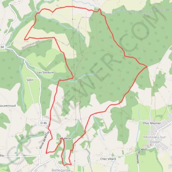 Itinéraire Bellegarde-Poussieu (38), distance, dénivelé, altitude, carte, profil, trace GPS
