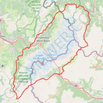 Itinéraire GR Tour du Mont-Blanc, distance, dénivelé, altitude, carte, profil, trace GPS
