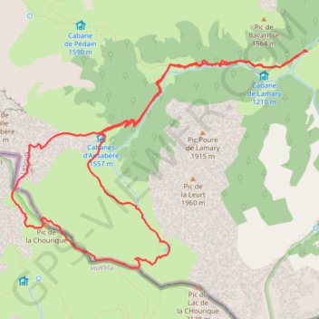 Itinéraire Pic de la Chourique, distance, dénivelé, altitude, carte, profil, trace GPS