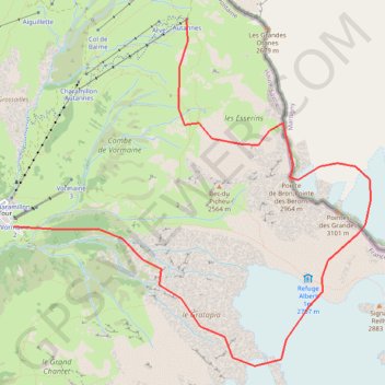 Itinéraire Pointe des Grands, distance, dénivelé, altitude, carte, profil, trace GPS