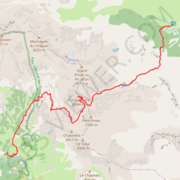 Itinéraire Traversée Prapic-Dormillousse, distance, dénivelé, altitude, carte, profil, trace GPS