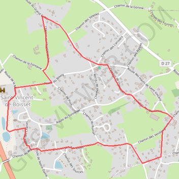 Itinéraire Balade dans Saint vincent de boisset, distance, dénivelé, altitude, carte, profil, trace GPS