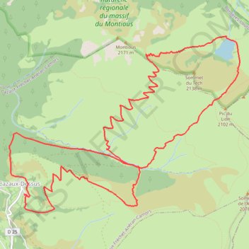 Itinéraire Tour du Tech depuis Cazeaux-Dessus, distance, dénivelé, altitude, carte, profil, trace GPS
