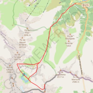 Itinéraire Pic de Port Vieux, distance, dénivelé, altitude, carte, profil, trace GPS