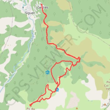Itinéraire Pic du midi de Siguer, distance, dénivelé, altitude, carte, profil, trace GPS