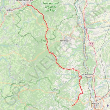 Itinéraire Saint-Étienne - Boffres, distance, dénivelé, altitude, carte, profil, trace GPS