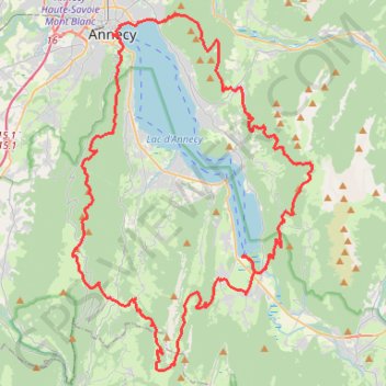 Itinéraire Tour du lac d’Annecy par le GRP J1, distance, dénivelé, altitude, carte, profil, trace GPS