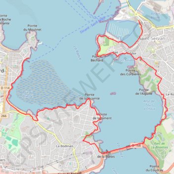 Itinéraire Baie de la Rance, distance, dénivelé, altitude, carte, profil, trace GPS