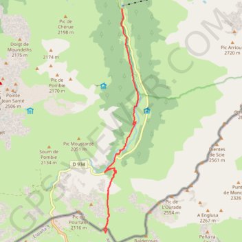 Itinéraire GR 108A - Du col de Peyrelue à Pont de Camps - Entretien balisage, distance, dénivelé, altitude, carte, profil, trace GPS