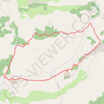 Itinéraire Plateau deter Caussols et Haut Montet, distance, dénivelé, altitude, carte, profil, trace GPS