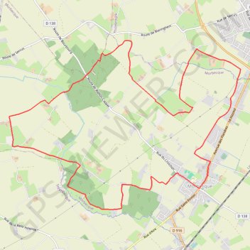 Itinéraire Sentier des 3 bois - Morbecque, distance, dénivelé, altitude, carte, profil, trace GPS