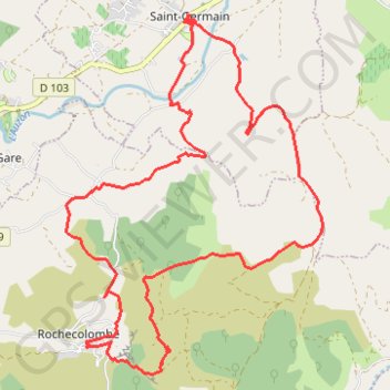 Itinéraire Saint-Germain - Sauveplantade - Rochecolombe, distance, dénivelé, altitude, carte, profil, trace GPS