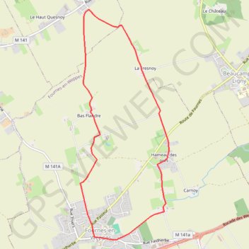 Itinéraire En Bas Flandre - Fournes-en-Weppes, distance, dénivelé, altitude, carte, profil, trace GPS