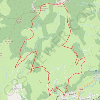Itinéraire De Thiezac à l'Elancèze, distance, dénivelé, altitude, carte, profil, trace GPS