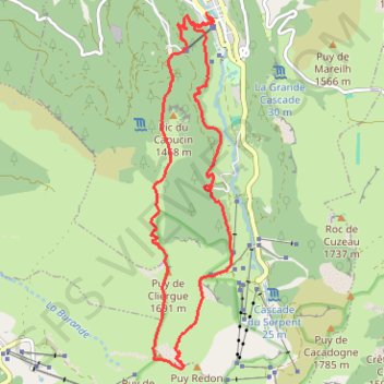 Itinéraire Mont-Dore - Puy de Cliergue - Tour Carrée - Col de Courre, distance, dénivelé, altitude, carte, profil, trace GPS