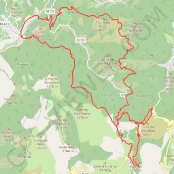 Itinéraire Cime de Rocaillon, huit par Béasse et le col de Porte, distance, dénivelé, altitude, carte, profil, trace GPS