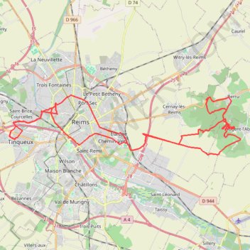 Itinéraire Sortie au Mont de Berru, distance, dénivelé, altitude, carte, profil, trace GPS