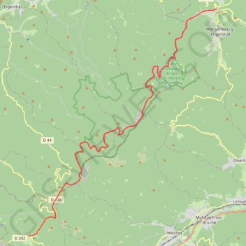 Itinéraire France - Wangenbourg, distance, dénivelé, altitude, carte, profil, trace GPS