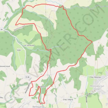 Itinéraire Le Bois de Taravas - Bellegarde-Poussieu, distance, dénivelé, altitude, carte, profil, trace GPS