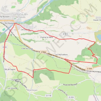 Itinéraire La Roche des Arnauds - Circuit Est, distance, dénivelé, altitude, carte, profil, trace GPS