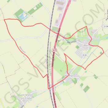 Itinéraire Le chemin de la petite Sensée - Wancourt, distance, dénivelé, altitude, carte, profil, trace GPS