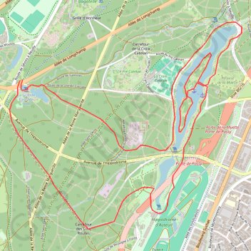 Itinéraire Bois de boulogne chalet des iles, distance, dénivelé, altitude, carte, profil, trace GPS