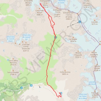 Itinéraire Branca-Pizzini-Col Pale Rosse, distance, dénivelé, altitude, carte, profil, trace GPS