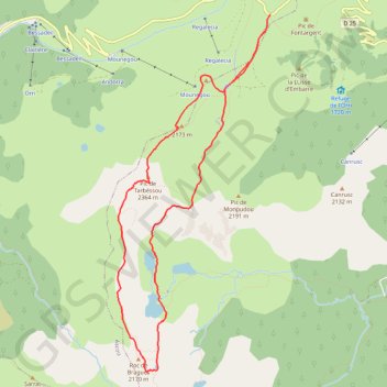 Itinéraire Le pic du Tarbésou, distance, dénivelé, altitude, carte, profil, trace GPS