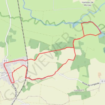 Itinéraire Promenade du bocage, distance, dénivelé, altitude, carte, profil, trace GPS