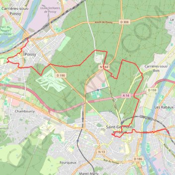 Itinéraire La Terrasse de Saint-Germain-en-Laye, distance, dénivelé, altitude, carte, profil, trace GPS