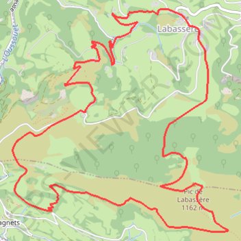 Itinéraire Pic de Labassère - Labassère, distance, dénivelé, altitude, carte, profil, trace GPS