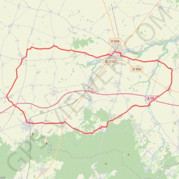 Itinéraire Autour de Pithiviers, distance, dénivelé, altitude, carte, profil, trace GPS