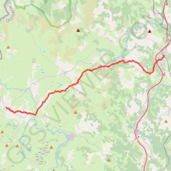Itinéraire Via Podiensis GR65 Aumont Aubrac-Nasbinals, distance, dénivelé, altitude, carte, profil, trace GPS