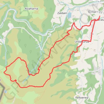 Itinéraire Tour de l'HARRIONDI (Bidarray), distance, dénivelé, altitude, carte, profil, trace GPS