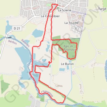 Itinéraire Chavagne "La Sillandais", distance, dénivelé, altitude, carte, profil, trace GPS