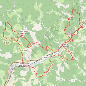 Itinéraire Sauveterre - Blanquefort - Lavaur, distance, dénivelé, altitude, carte, profil, trace GPS