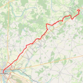Itinéraire Bourges - Sancerre, distance, dénivelé, altitude, carte, profil, trace GPS