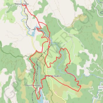 Itinéraire Chassezac, distance, dénivelé, altitude, carte, profil, trace GPS