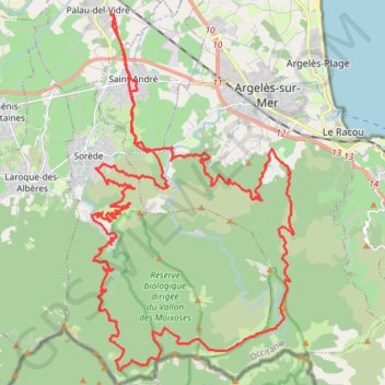 Itinéraire Traversée des Albères, distance, dénivelé, altitude, carte, profil, trace GPS