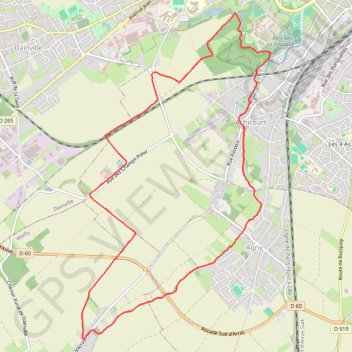 Itinéraire Achicourt - Polygone - Wailly - Agny, distance, dénivelé, altitude, carte, profil, trace GPS