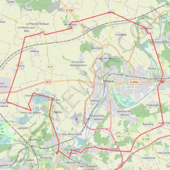 Itinéraire 02-Autour d'Esbly 49 pts BC 05-03-24, distance, dénivelé, altitude, carte, profil, trace GPS