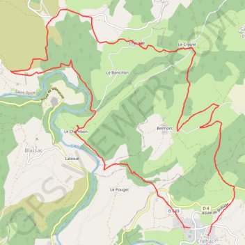 Itinéraire Randonnée près de chilhac, distance, dénivelé, altitude, carte, profil, trace GPS