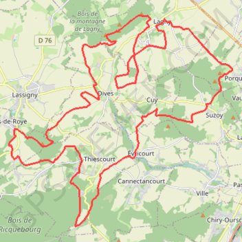 Itinéraire Rando Lagny, distance, dénivelé, altitude, carte, profil, trace GPS