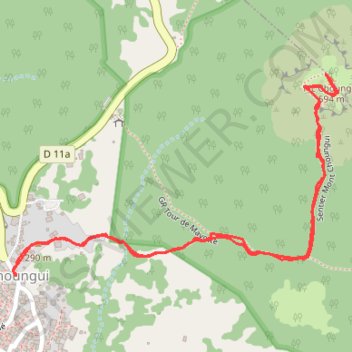 Itinéraire Mont Choungui, distance, dénivelé, altitude, carte, profil, trace GPS